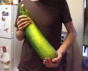 Our huge 18" zucchini!